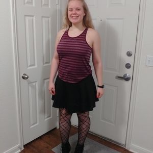 Striped razorback tank top.